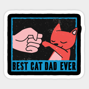 BEST CAT DAD EVER Vintage Fathers Day T-Shirt Sticker